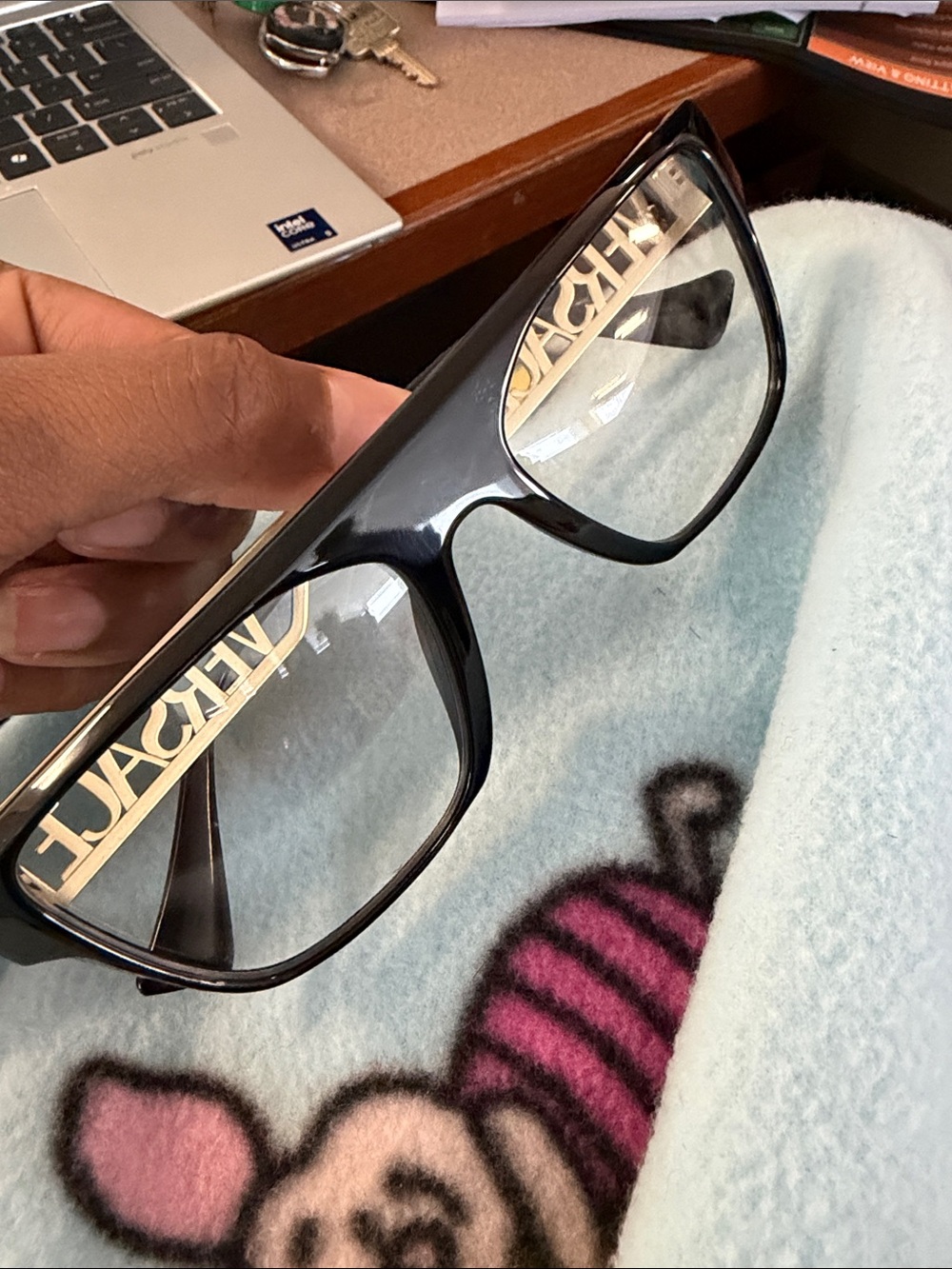 Versace Black glasses with Gold Logo Arms - Picture 3 of 6